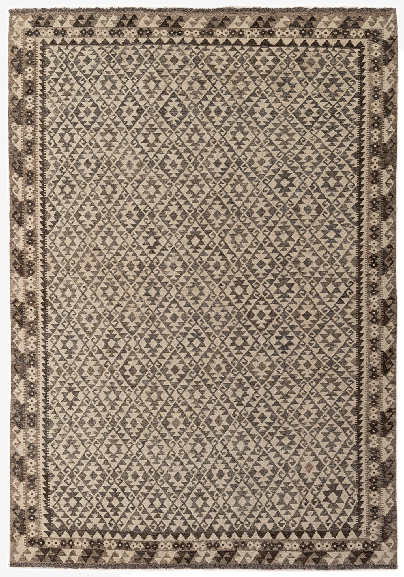 6' 11 x 9' 11  Hand Woven Kilim Maymana Wool Rug