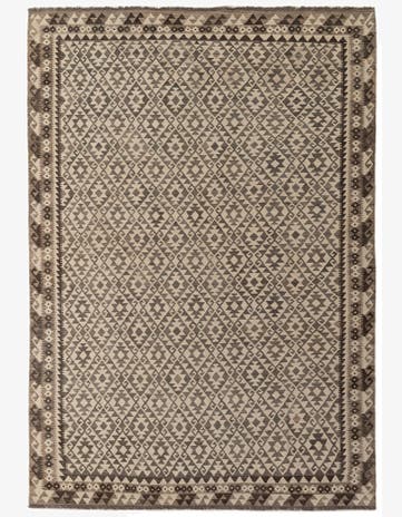 6' 11 x 9' 11 Hand Woven Kilim Maymana Wool Rug