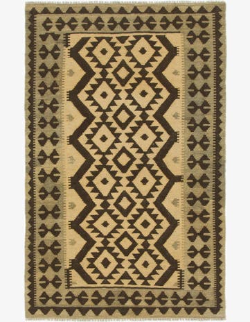 3' 2 x 5' Hand Woven Kilim Maymana Wool Rug