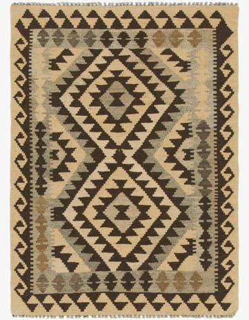 2' 10 x 4' Hand Woven Kilim Maymana Wool Rug
