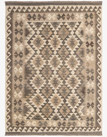 4' 10 x 6' 7 Hand Woven Kilim Maymana Wool Rug