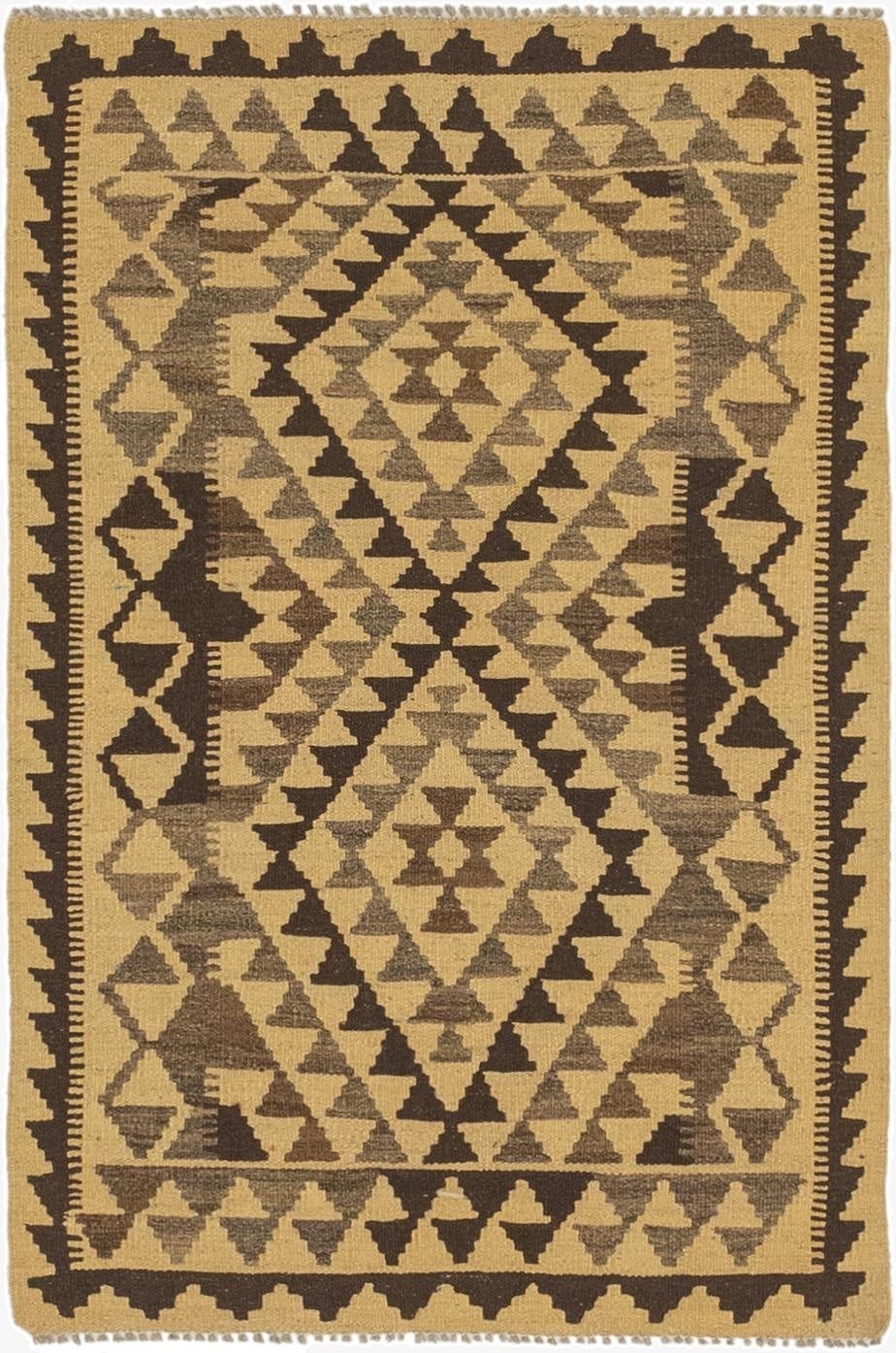 2' 9 x 4'  Hand Woven Kilim Maymana Wool Rug