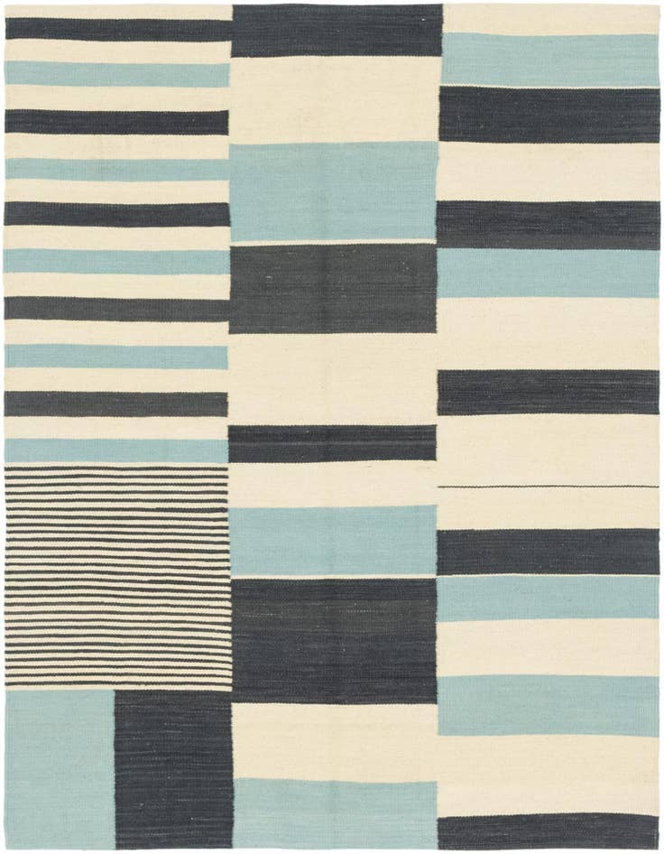 Detail image of 4' 3 x 5' 10 Hand Woven Kilim Modern Wool Rug