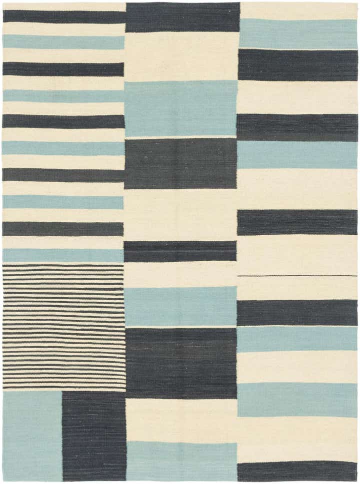 4' 3 x 5' 10 Hand Woven Kilim Modern Wool Rug