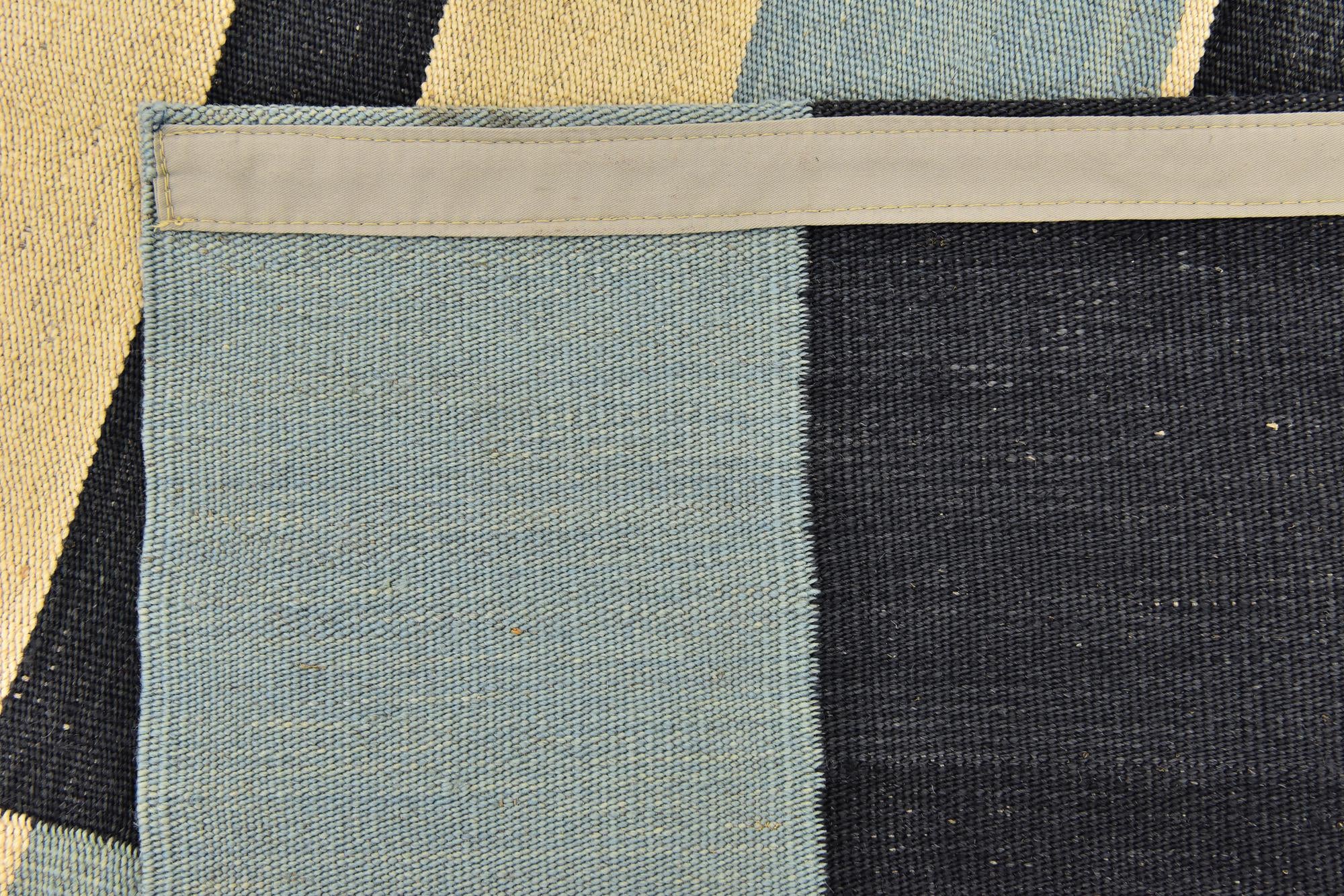 4' 5 x 5' 10 Hand Woven Kilim Modern Wool Rug