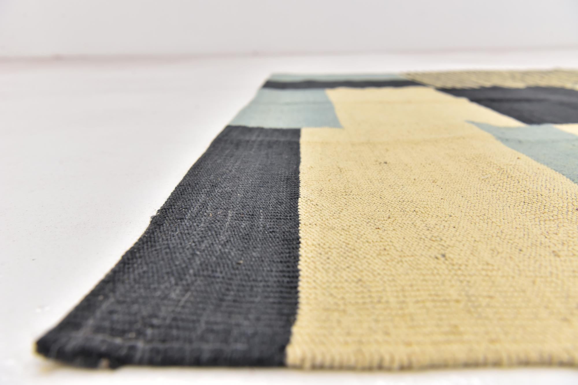 4' 5 x 5' 10 Hand Woven Kilim Modern Wool Rug