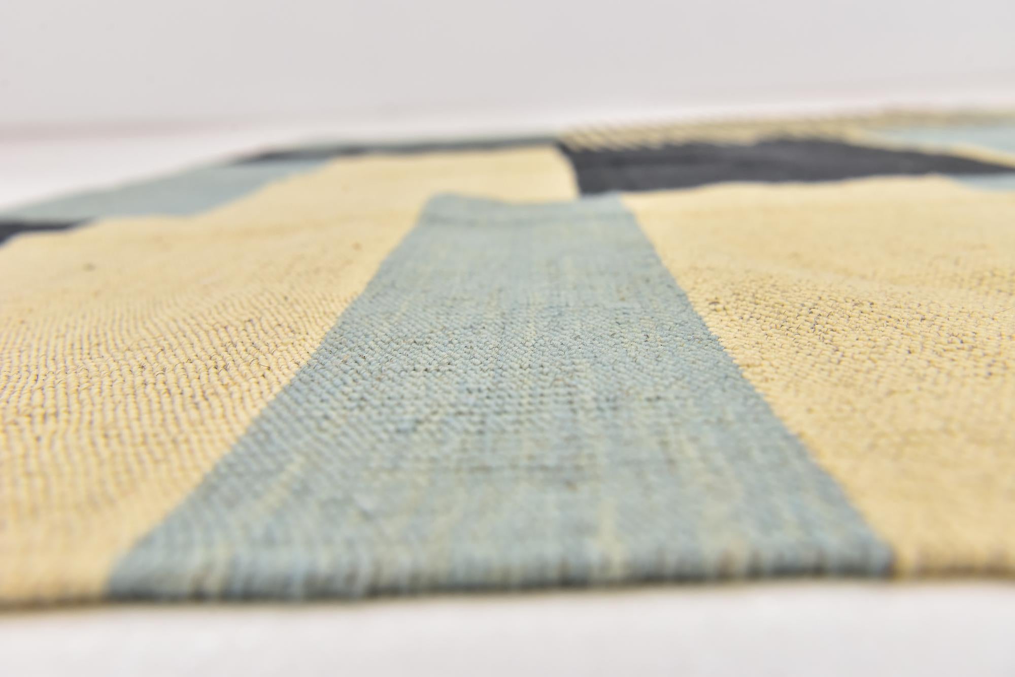 4' 5 x 5' 10 Hand Woven Kilim Modern Wool Rug