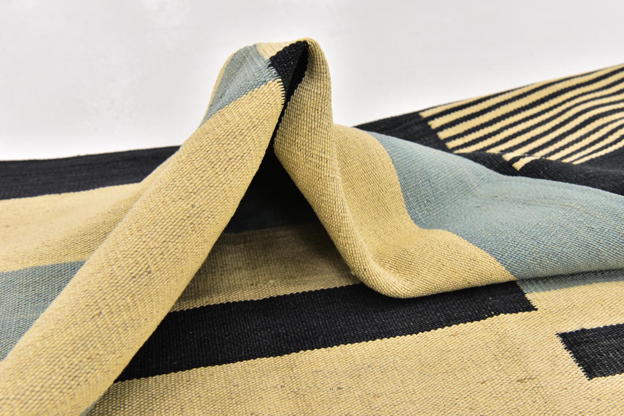 4' 5 x 5' 10 Hand Woven Kilim Modern Wool Rug