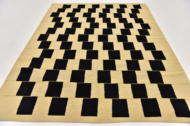 6' x 7' 10 Hand Woven Kilim Modern Wool Rug