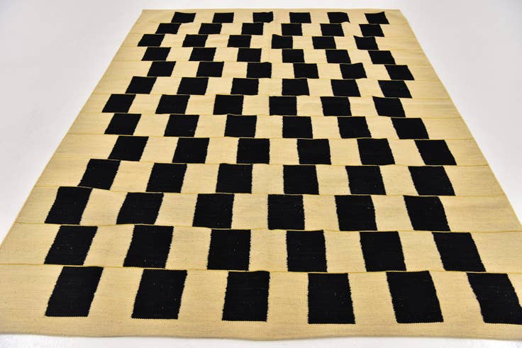 Detail image of 6' x 7' 10 Hand Woven Kilim Modern Wool Rug