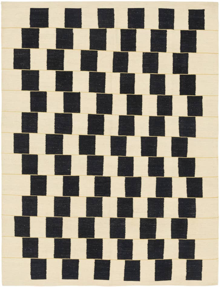 Detail image of 6' x 7' 10 Hand Woven Kilim Modern Wool Rug