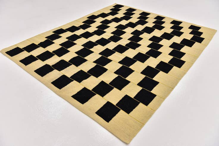 Detail image of 6' 3 x 7' 8 Hand Woven Kilim Modern Wool Rug