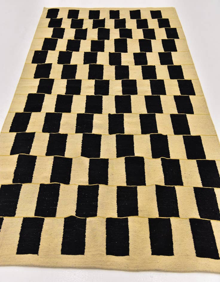 Detail image of 6' 3 x 7' 8 Hand Woven Kilim Modern Wool Rug