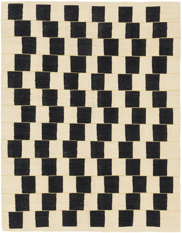 Detail image of 6' 3 x 7' 8 Hand Woven Kilim Modern Wool Rug