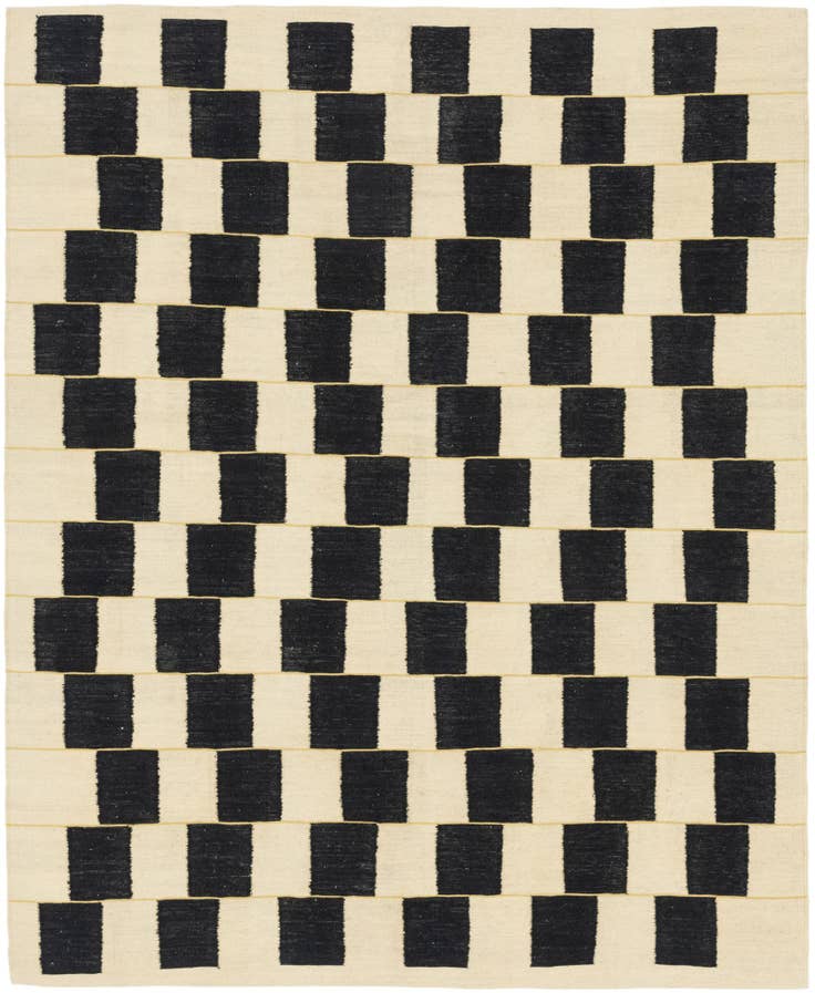 Detail image of 6' 3 x 7' 8 Hand Woven Kilim Modern Wool Rug