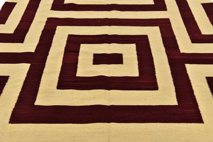 Detail image of 6' x 7' 10 Hand Woven Kilim Modern Wool Rug