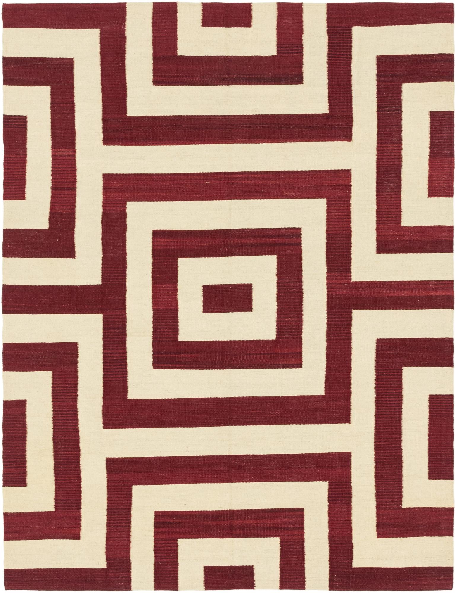 6' x 7' 10 Hand Woven Kilim Modern Wool Rug