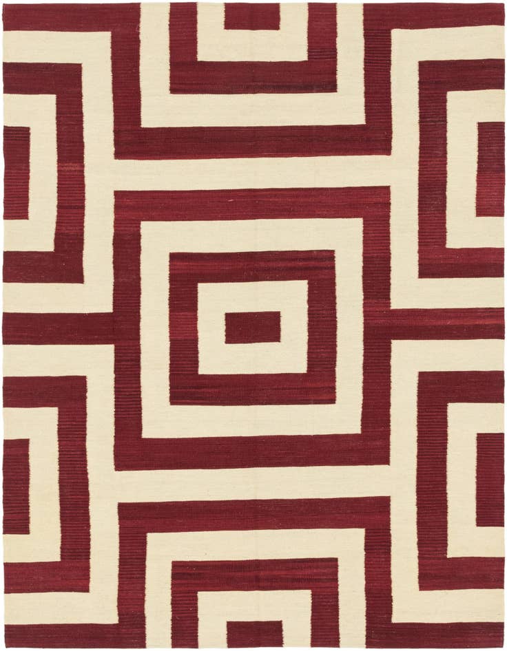 Detail image of 6' x 7' 10 Hand Woven Kilim Modern Wool Rug