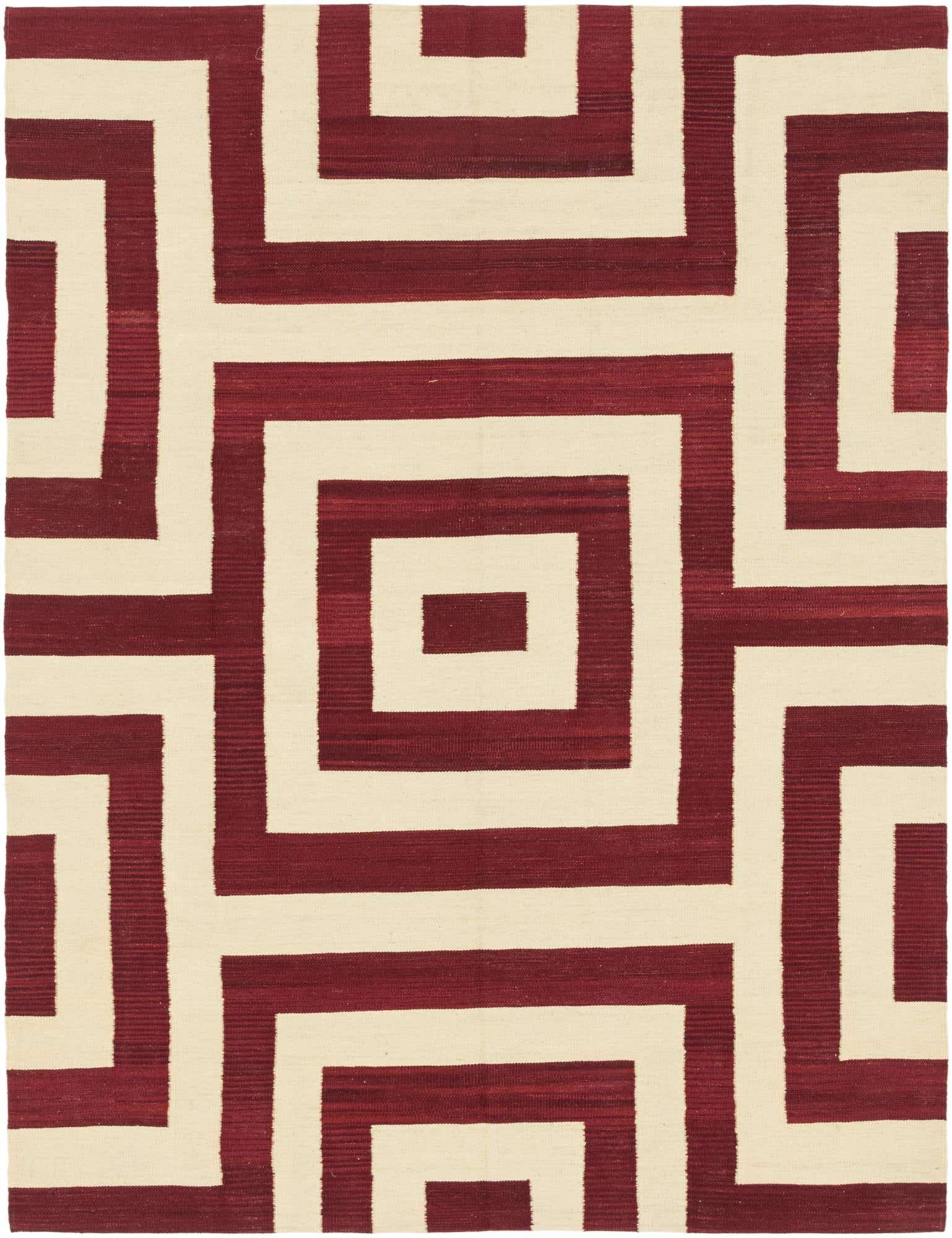 6' x 7' 10 Hand Woven Kilim Modern Wool Rug