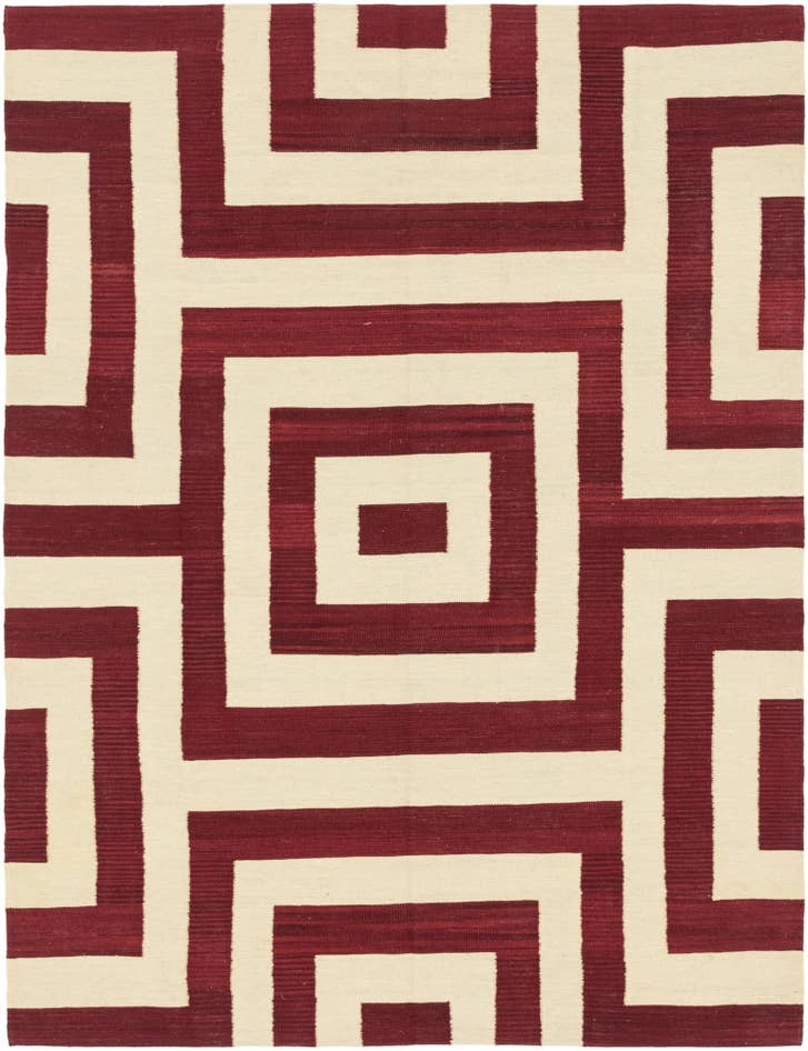 Detail image of 6' x 7' 10 Hand Woven Kilim Modern Wool Rug