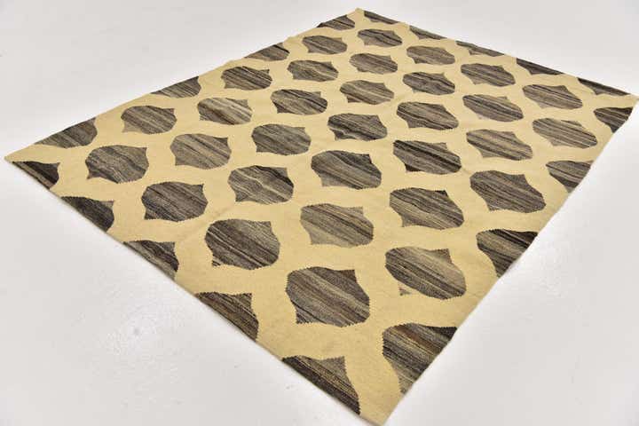 5' x 6' 6 Hand Woven Kilim Modern Wool Rug