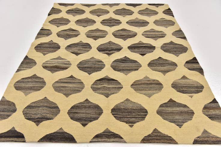 Detail image of 5' x 6' 6 Hand Woven Kilim Modern Wool Rug