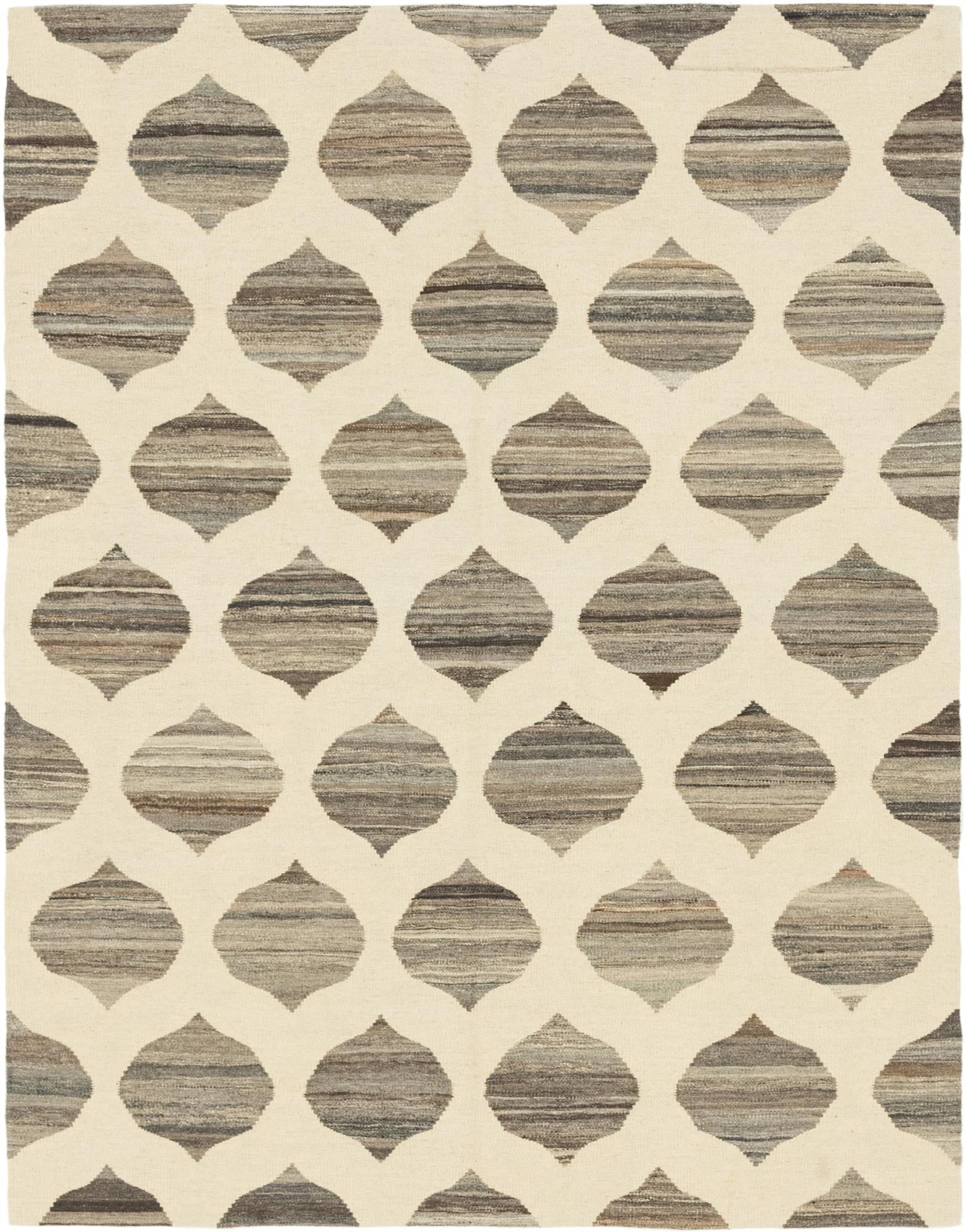 5' x 6' 6 Hand Woven Kilim Modern Wool Rug