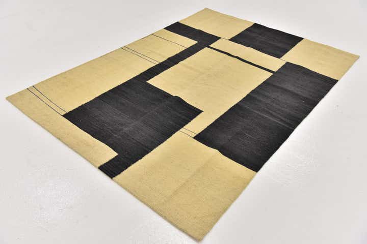 4' 3 x 5' 10 Hand Woven Kilim Modern Wool Rug