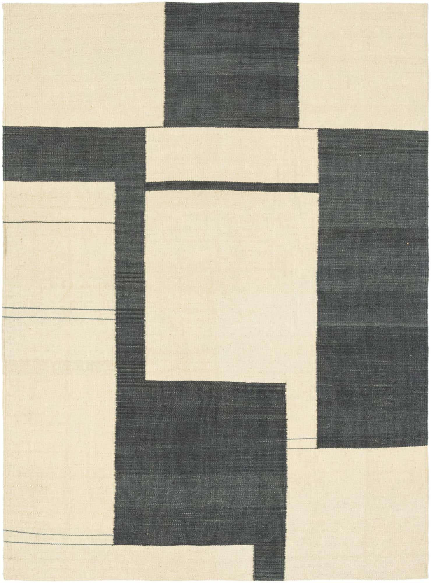4' 3 x 5' 10 Hand Woven Kilim Modern Wool Rug