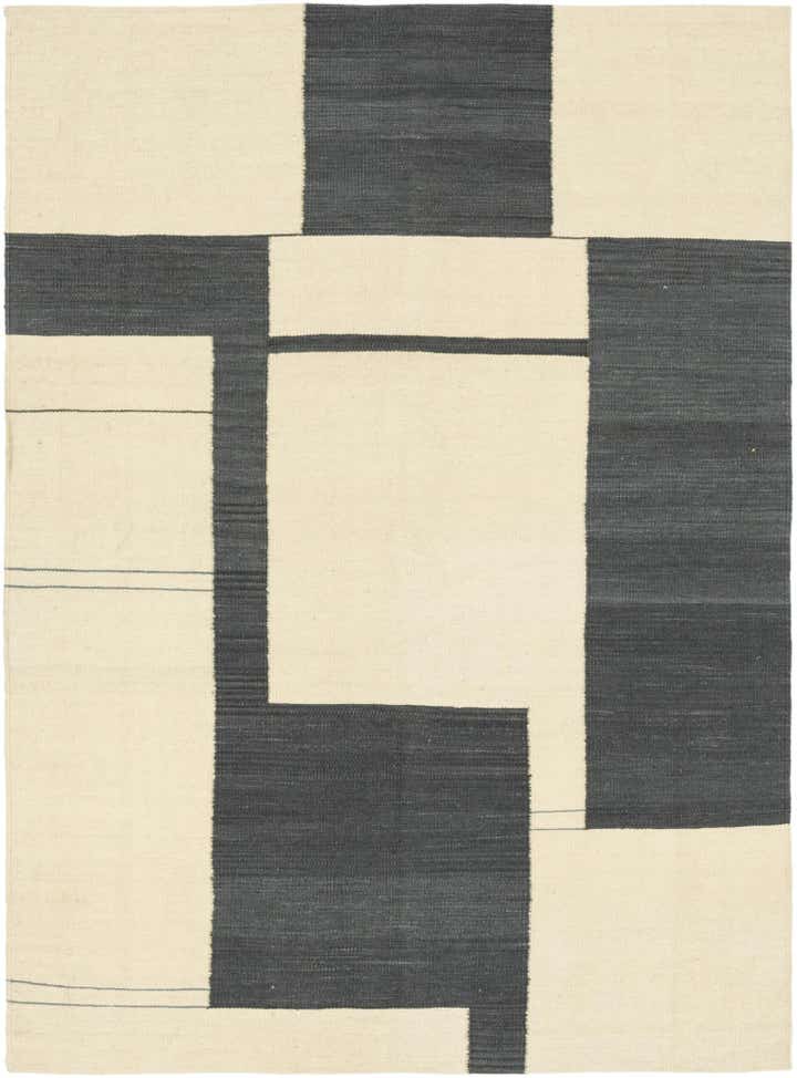 4' 3 x 5' 10 Hand Woven Kilim Modern Wool Rug