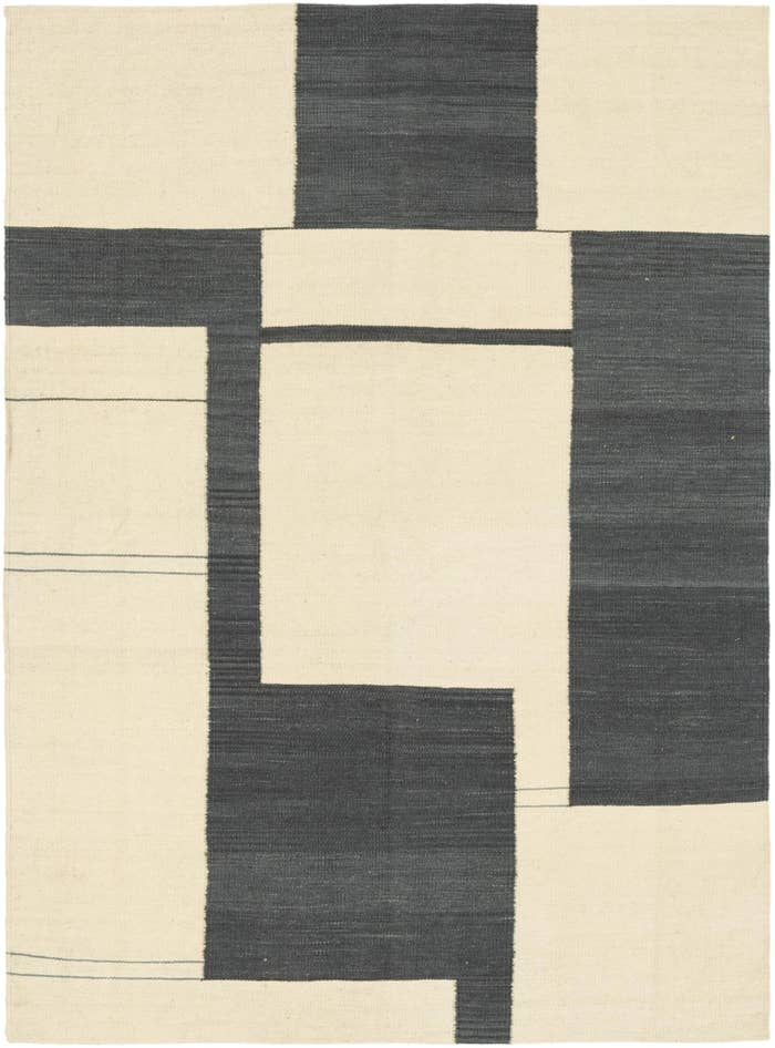 Detail image of 4' 3 x 5' 10 Hand Woven Kilim Modern Wool Rug
