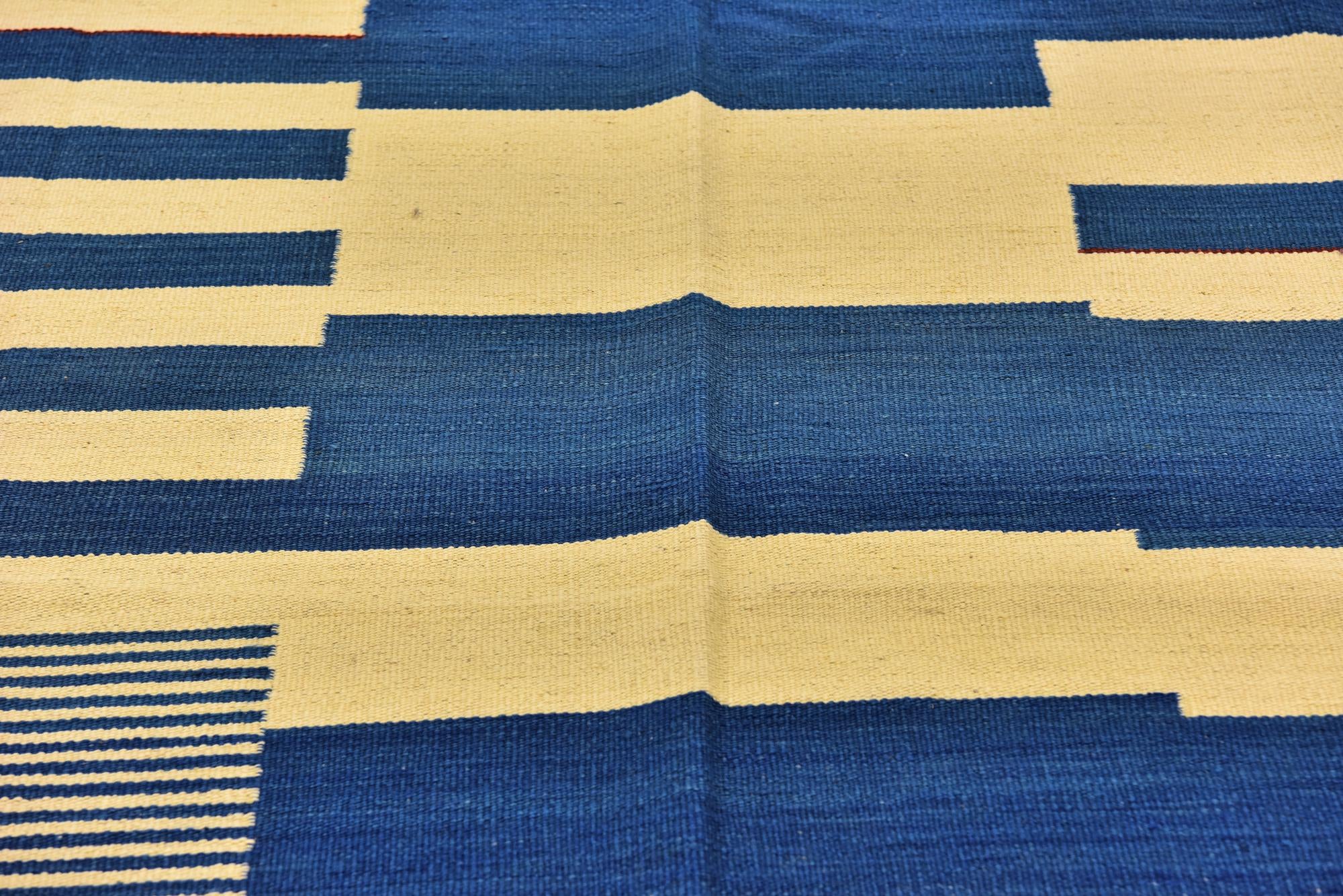 5' x 6' 4 Hand Woven Kilim Modern Wool Rug