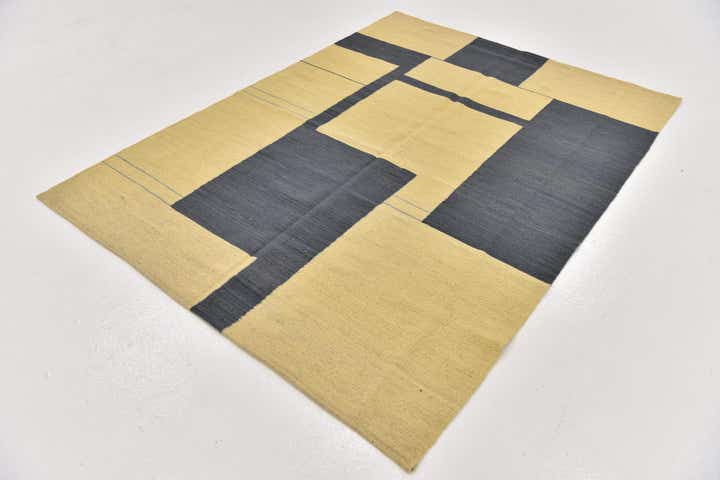 4' 3 x 5' 9 Hand Woven Kilim Modern Wool Rug