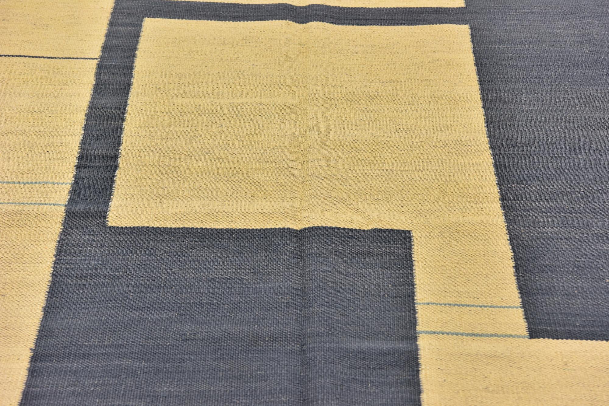 4' 3 x 5' 9 Hand Woven Kilim Modern Wool Rug