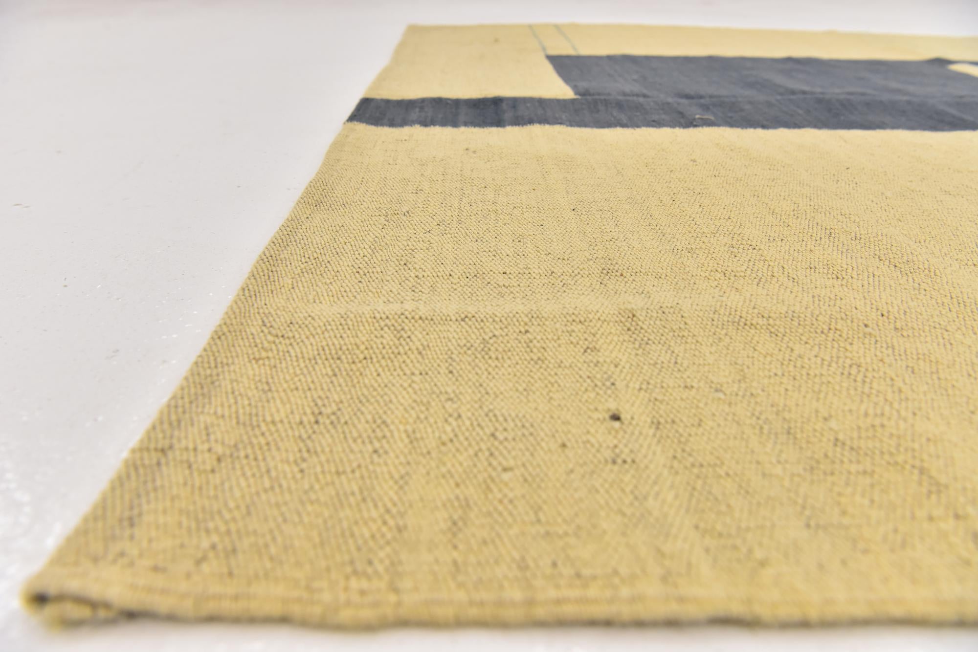 4' 3 x 5' 9 Hand Woven Kilim Modern Wool Rug