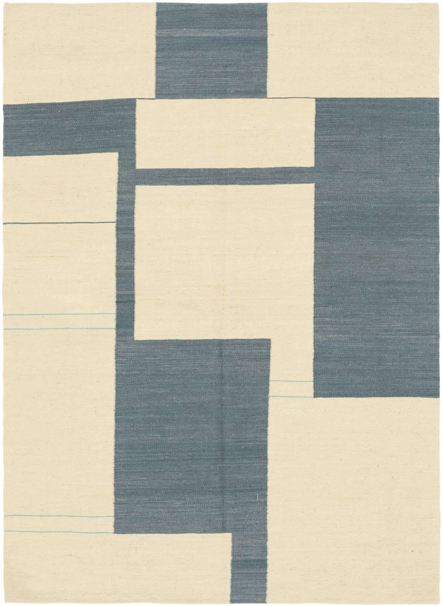 4' 3 x 5' 9 Hand Woven Kilim Modern Wool Rug