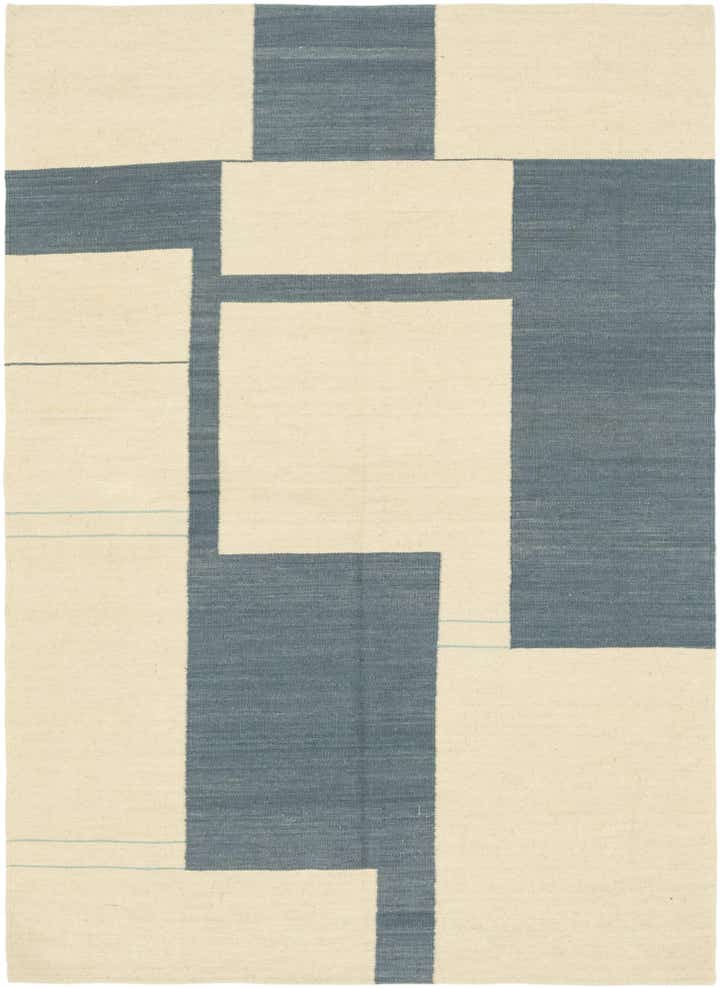 4' 3 x 5' 9 Hand Woven Kilim Modern Wool Rug