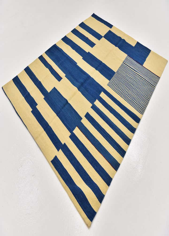 4' 10 x 6' 3 Hand Woven Kilim Modern Wool Rug