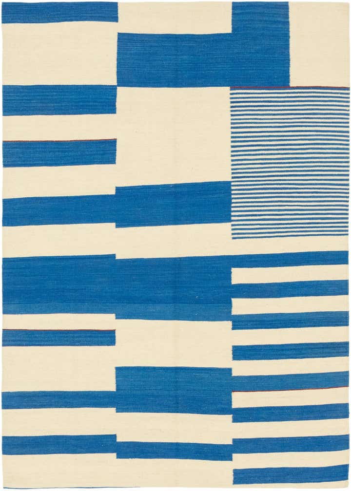 4' 10 x 6' 3 Hand Woven Kilim Modern Wool Rug