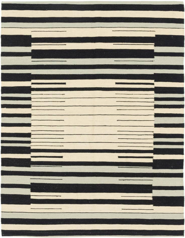 Detail image of 4' 4 x 5' 10 Hand Woven Kilim Modern Wool Rug