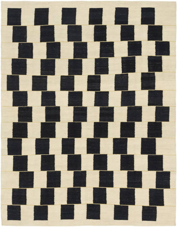 Detail image of 6' 2 x 7' 8 Hand Woven Kilim Modern Wool Rug