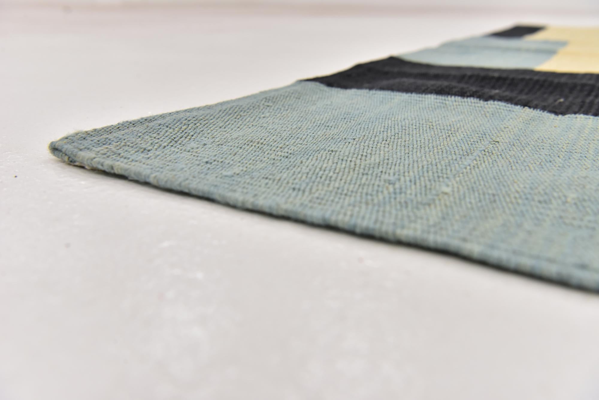4' 4 x 5' 10 Hand Woven Kilim Modern Wool Rug