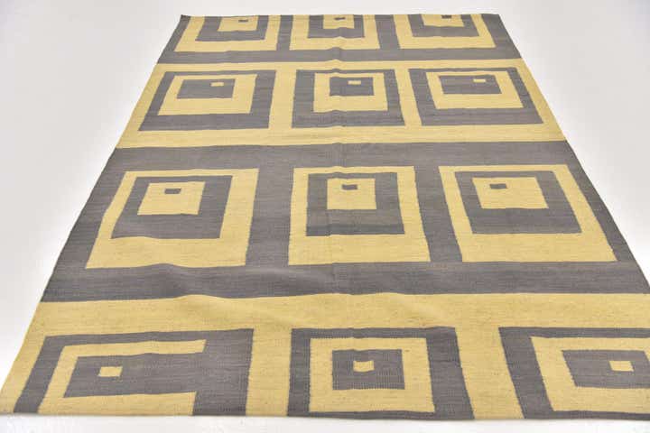 5' x 6' 6 Hand Woven Kilim Modern Wool Rug