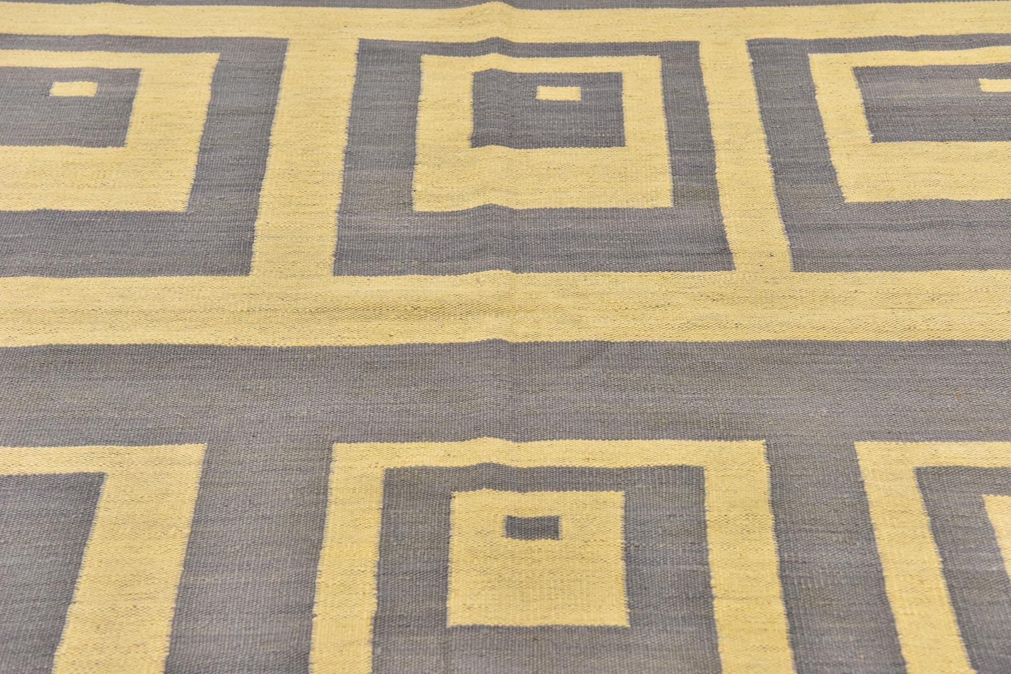 5' x 6' 6 Hand Woven Kilim Modern Wool Rug