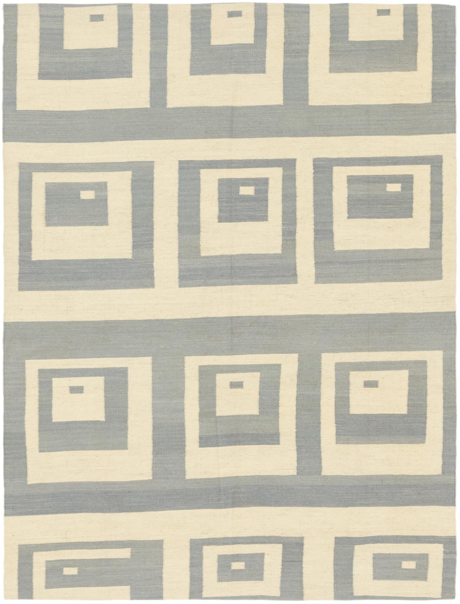 5' x 6' 6 Hand Woven Kilim Modern Wool Rug