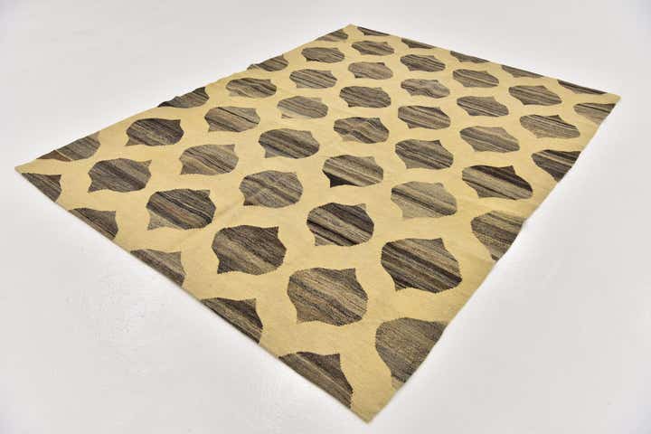 5' x 6' 7 Hand Woven Kilim Modern Wool Rug