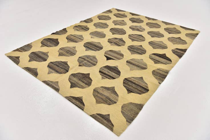 Detail image of 5' x 6' 7 Hand Woven Kilim Modern Wool Rug