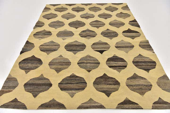 5' x 6' 7 Hand Woven Kilim Modern Wool Rug