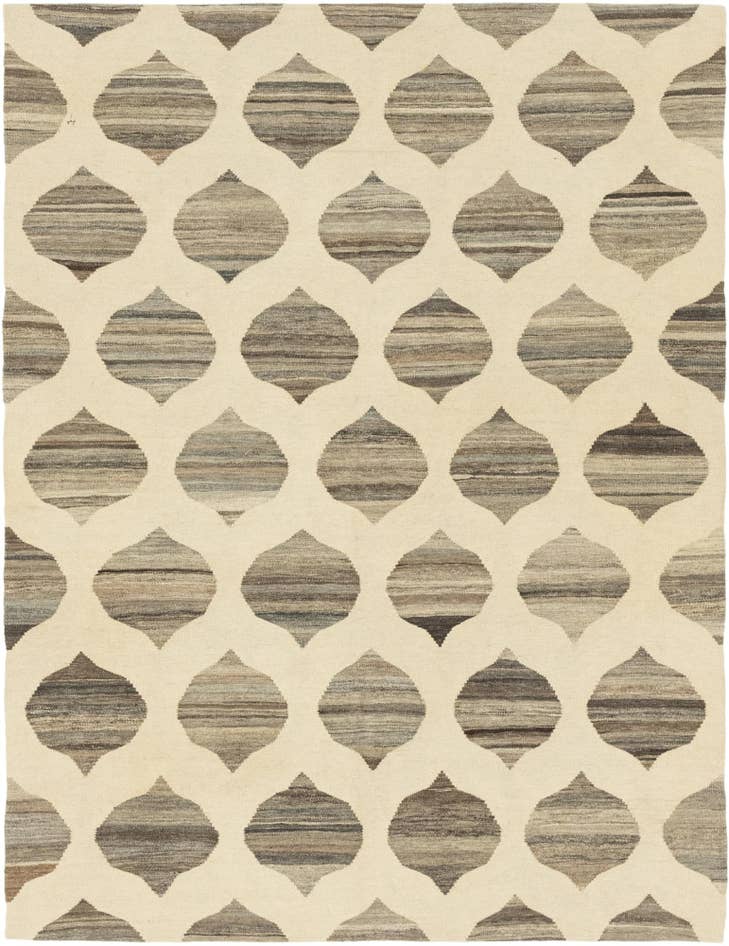 Detail image of 5' x 6' 7 Hand Woven Kilim Modern Wool Rug