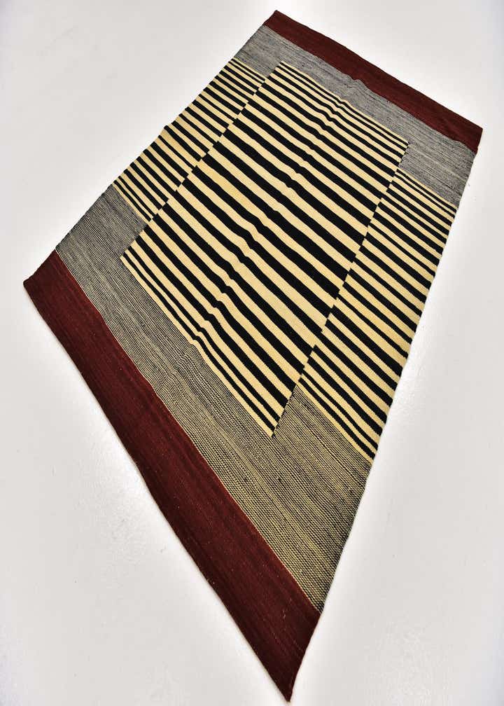 4' 4 x 5' 9 Hand Woven Kilim Modern Wool Rug